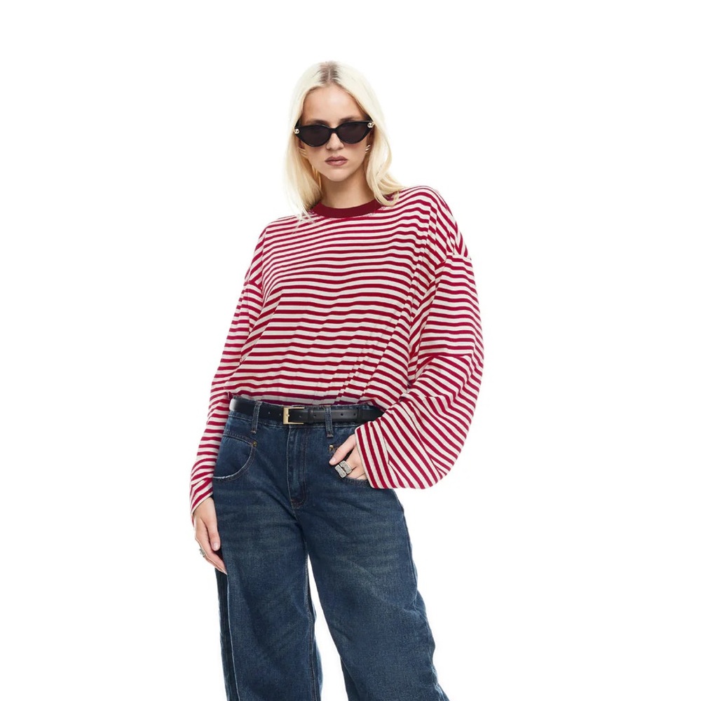 Lioness BLOOM LONG SLEEVE | WINE STRIPE C00